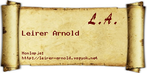 Leirer Arnold névjegykártya
